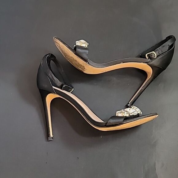 STEVE MADDEN SATIN OPEN TOE STILETTOS ADJUSTABLE BUCKLE ANKLE STRAP SANDAL R3 - Picture 6 of 16